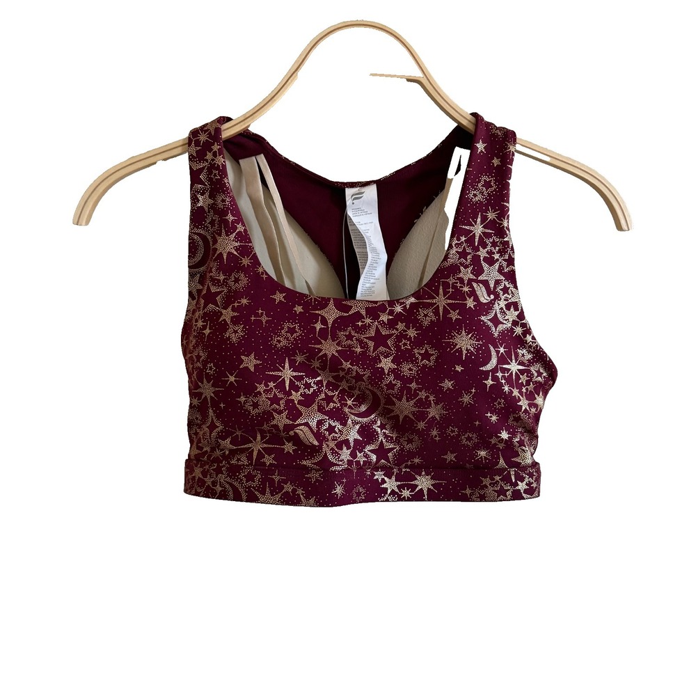 Fabletics Kessler Medium Impact Sports Bra Maroon M/8 NWT Athleisure Sporty